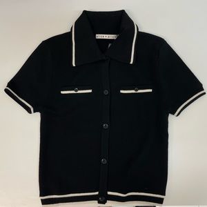 Alice + Olivia Peg Crop Polo T-shirt